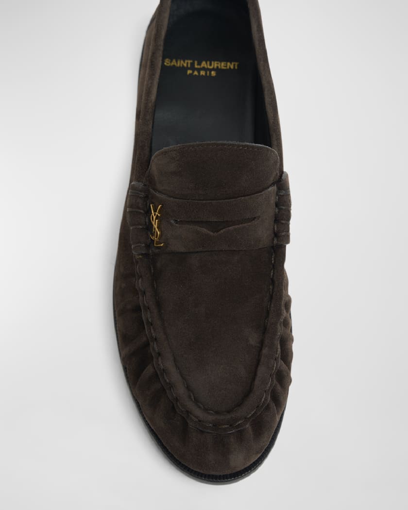 Suede YSL Penny Loafers