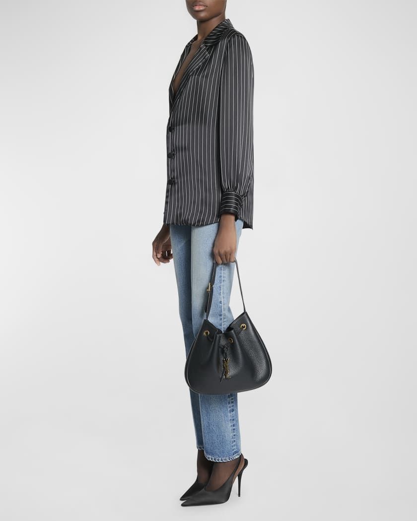 Paris VII Small YSL Hobo Bag in Grained Deer Leather 