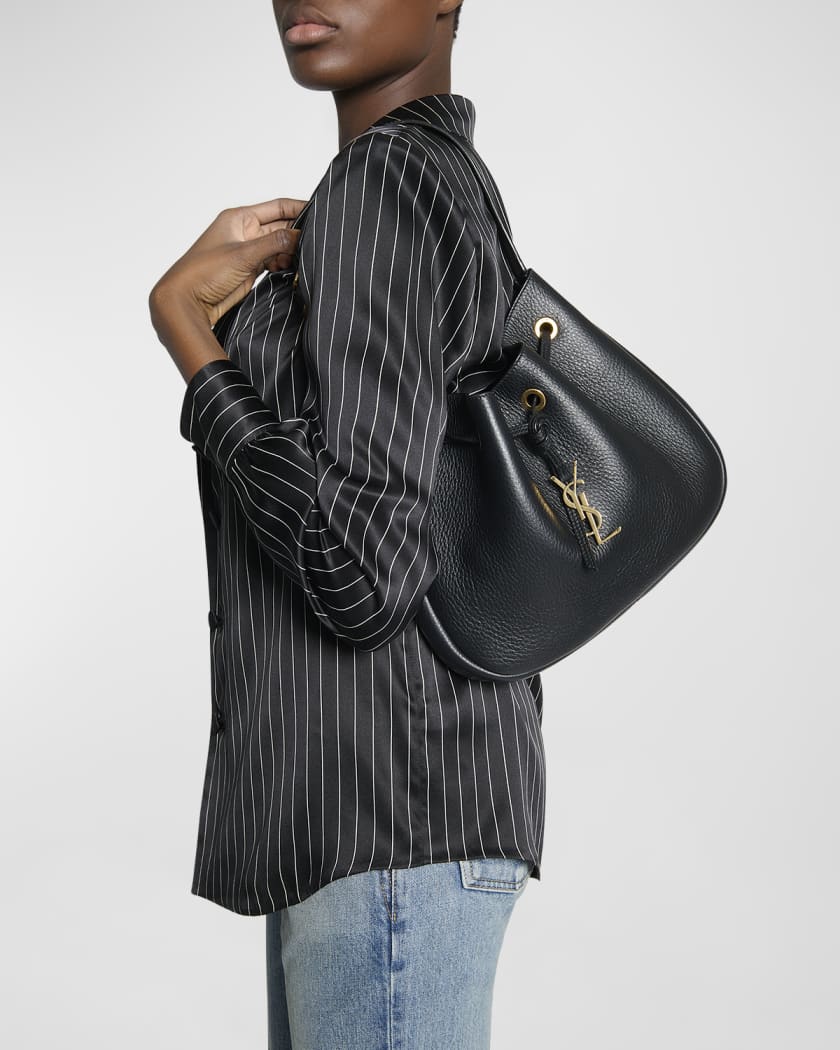 Paris VII Small YSL Hobo Bag in Grained Deer Leather 