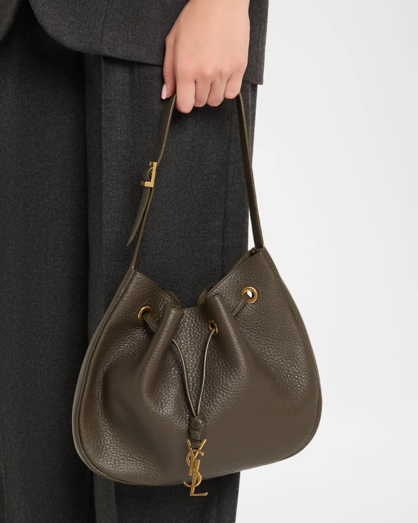 Paris VII Small YSL Hobo Bag in Grained Deer Leather 