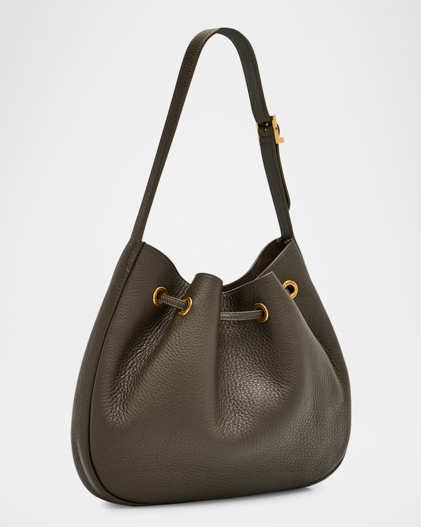 Paris VII Small YSL Hobo Bag in Grained Deer Leather 