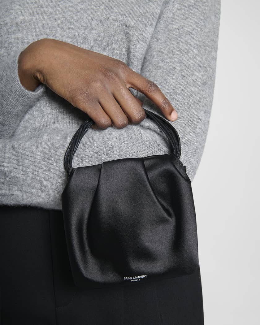 Pochon Mini Top-Handle Bag in Satin Silk 