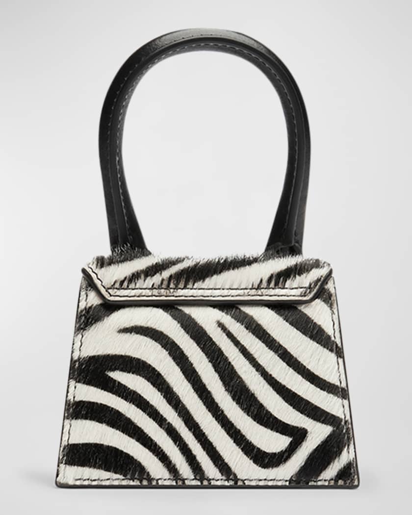 Le Chiquito Zebra Printed Leather Top-Handle Bag