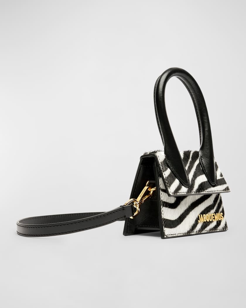 Le Chiquito Zebra Printed Leather Top-Handle Bag