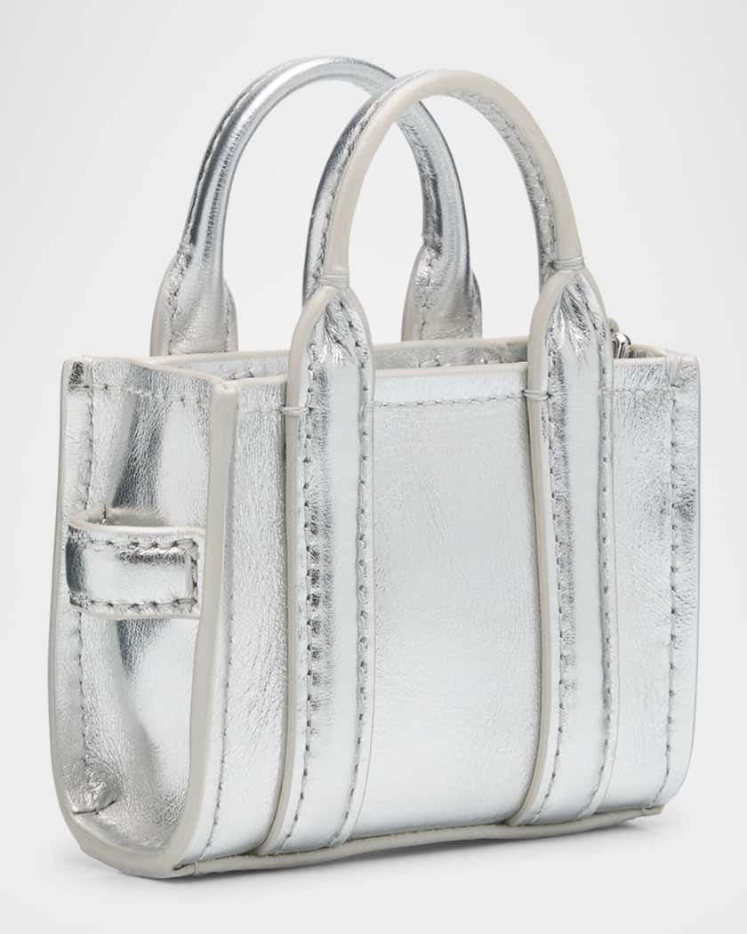 The Metallic Leather Nano Tote Charm