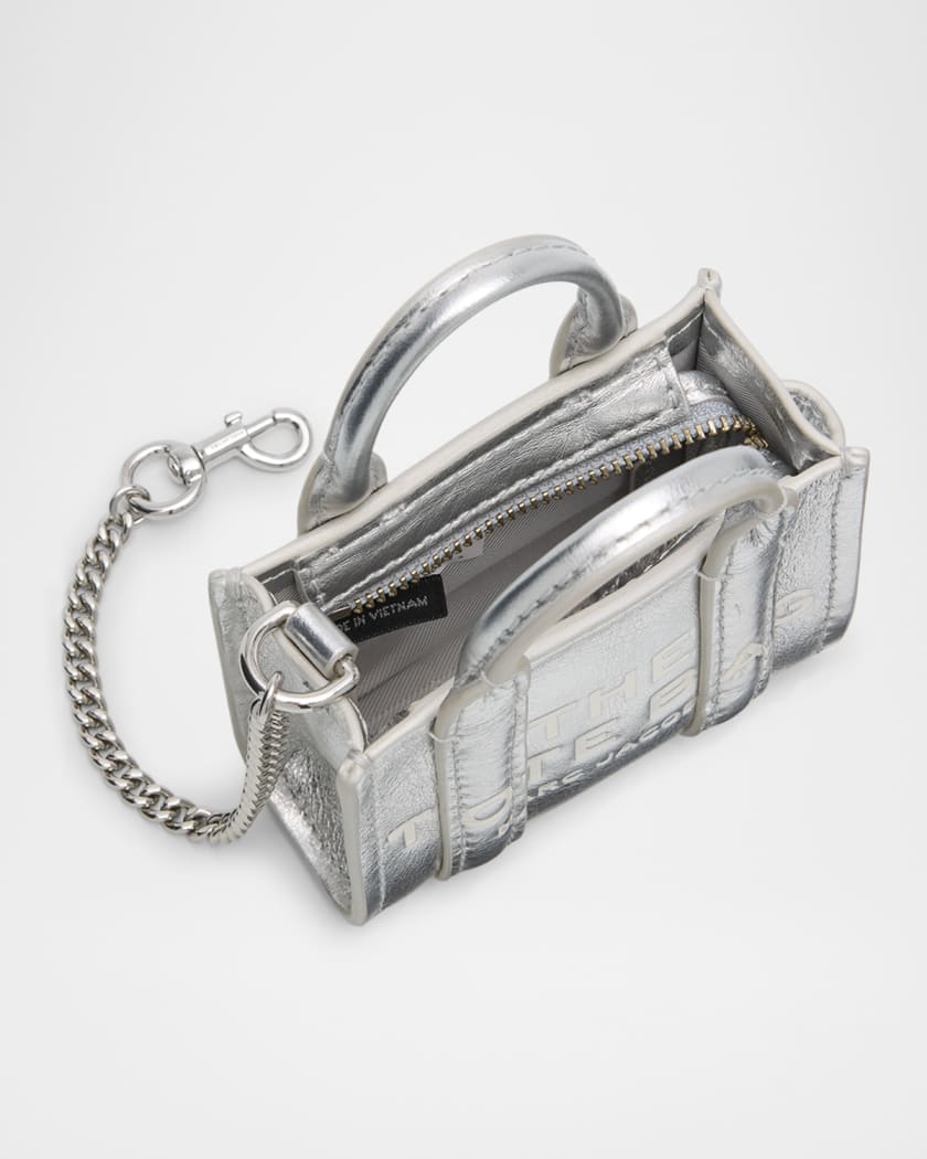 The Metallic Leather Nano Tote Charm