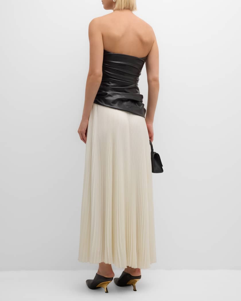 Arie Strapless Bustier Combo Midi Dress