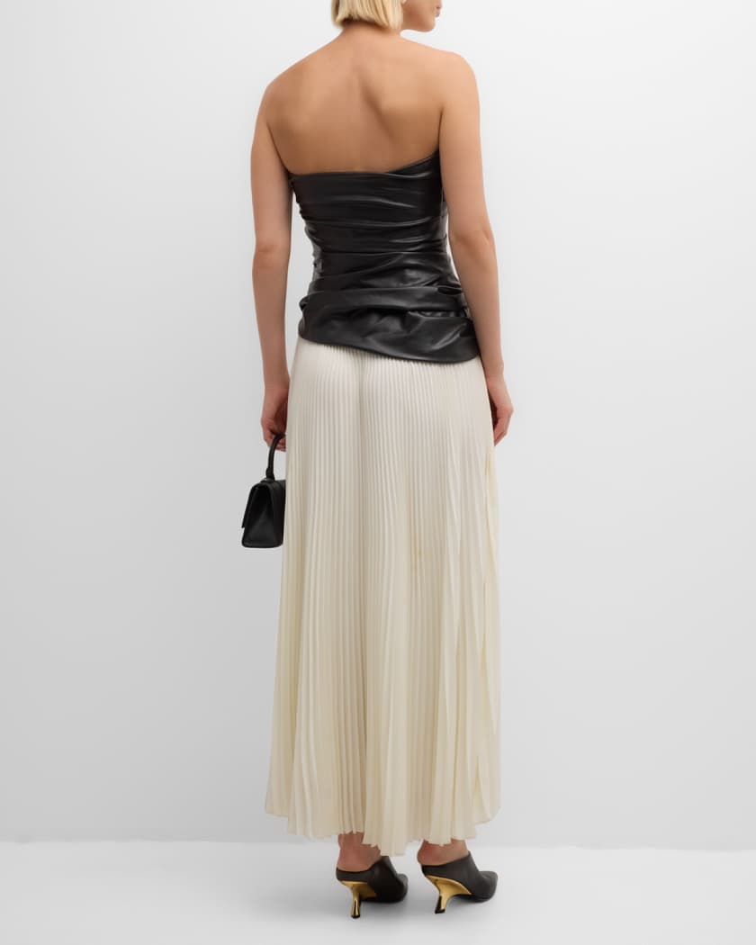 Arie Strapless Bustier Combo Midi Dress