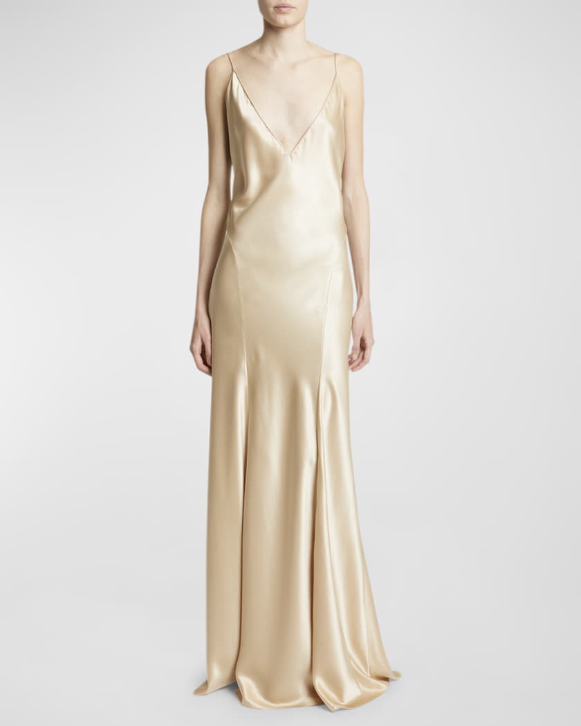 Satin Drop Waist Gown