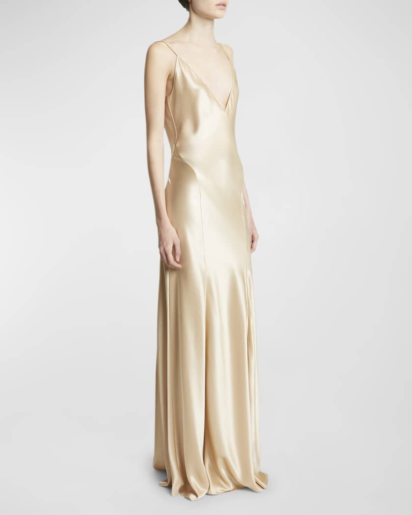 Satin Drop Waist Gown