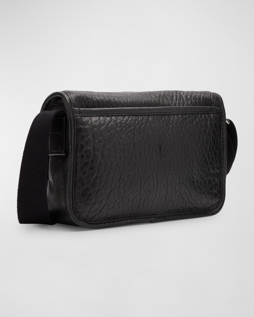 Men's Niki Small Messenger Bag in Grained Lambskin