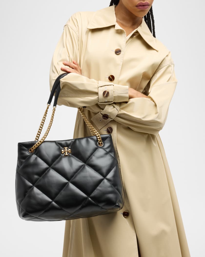 Kira Diamond-Quilt Leather Tote Bag