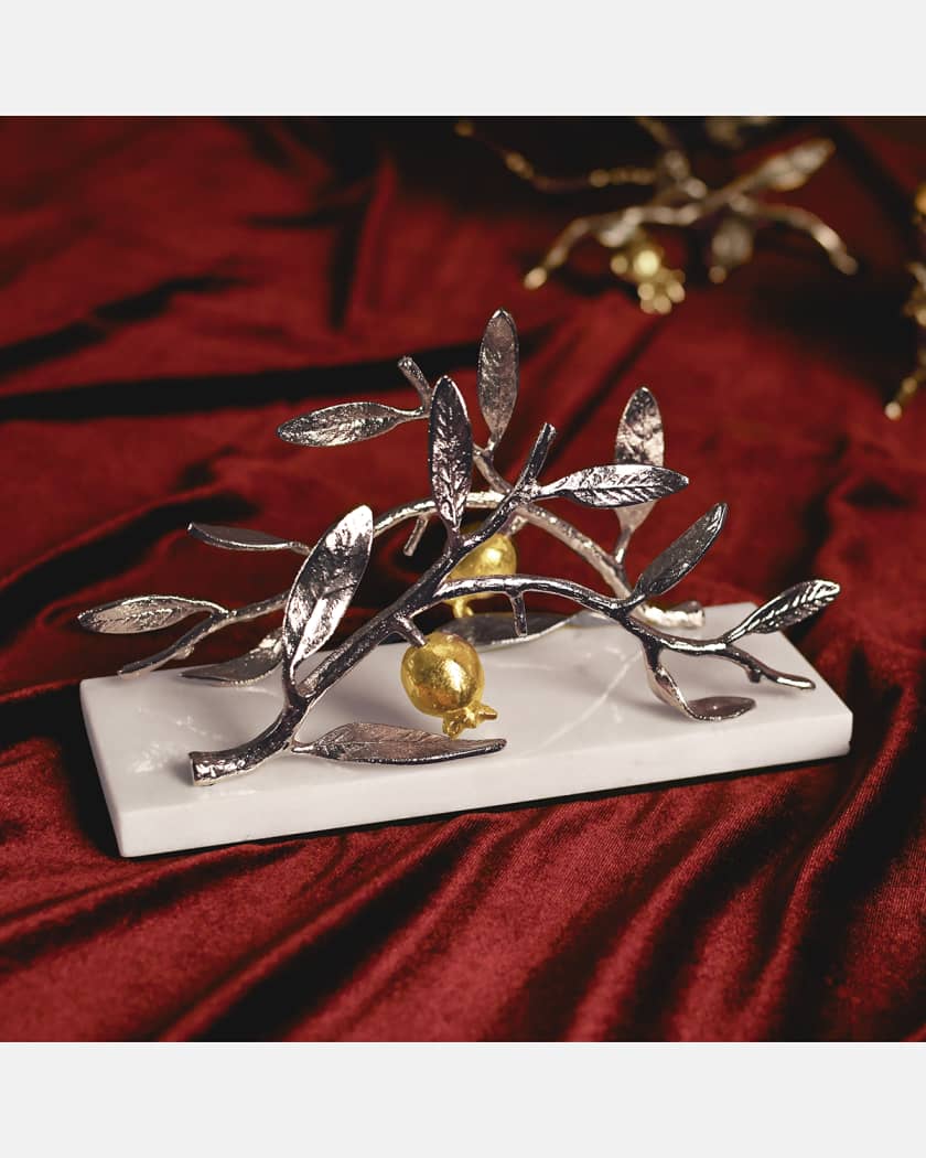 Pomegranate Silver & Gold Vertical Napkin Holder