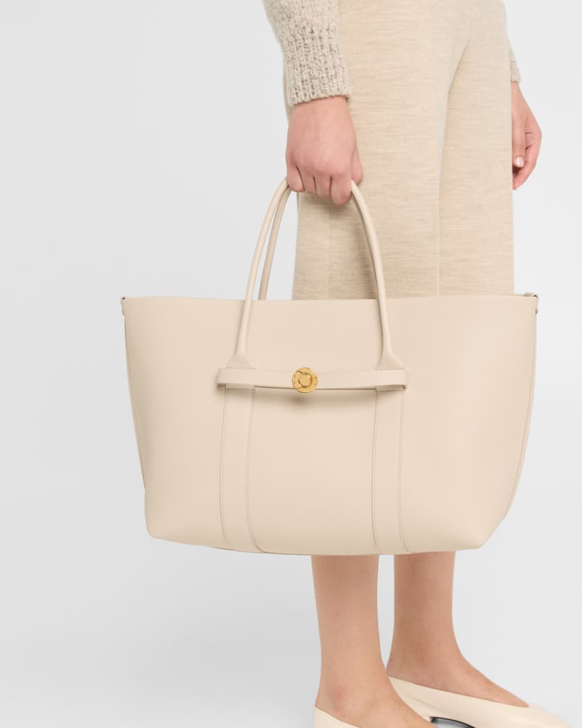 Ghiera Grained Leather & Cashmere Tote Back