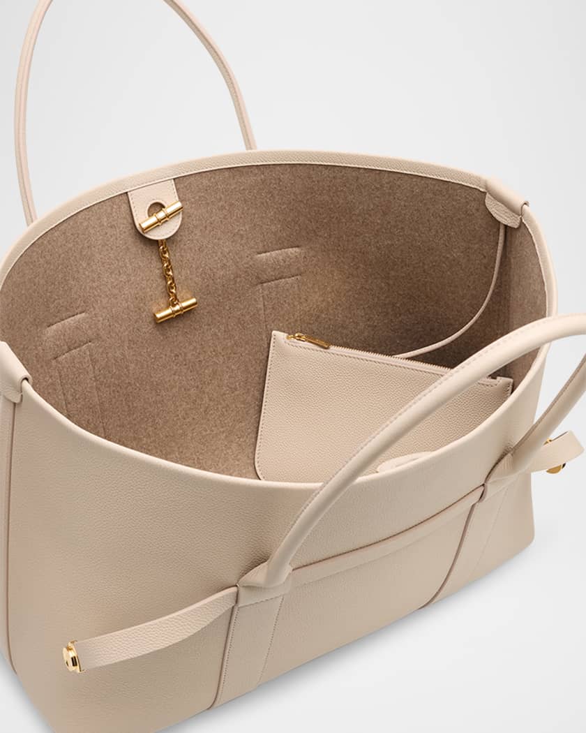 Ghiera Grained Leather & Cashmere Tote Back