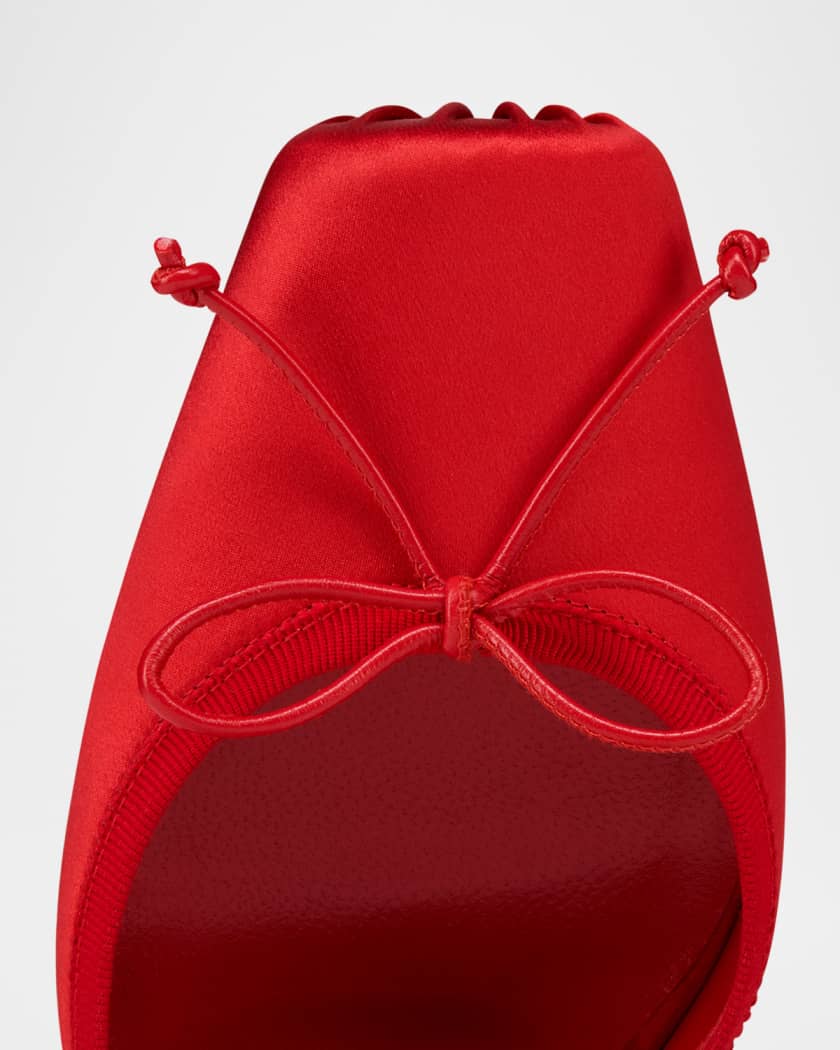Cassia Silk Ankle-Tie Red Sole Pumps