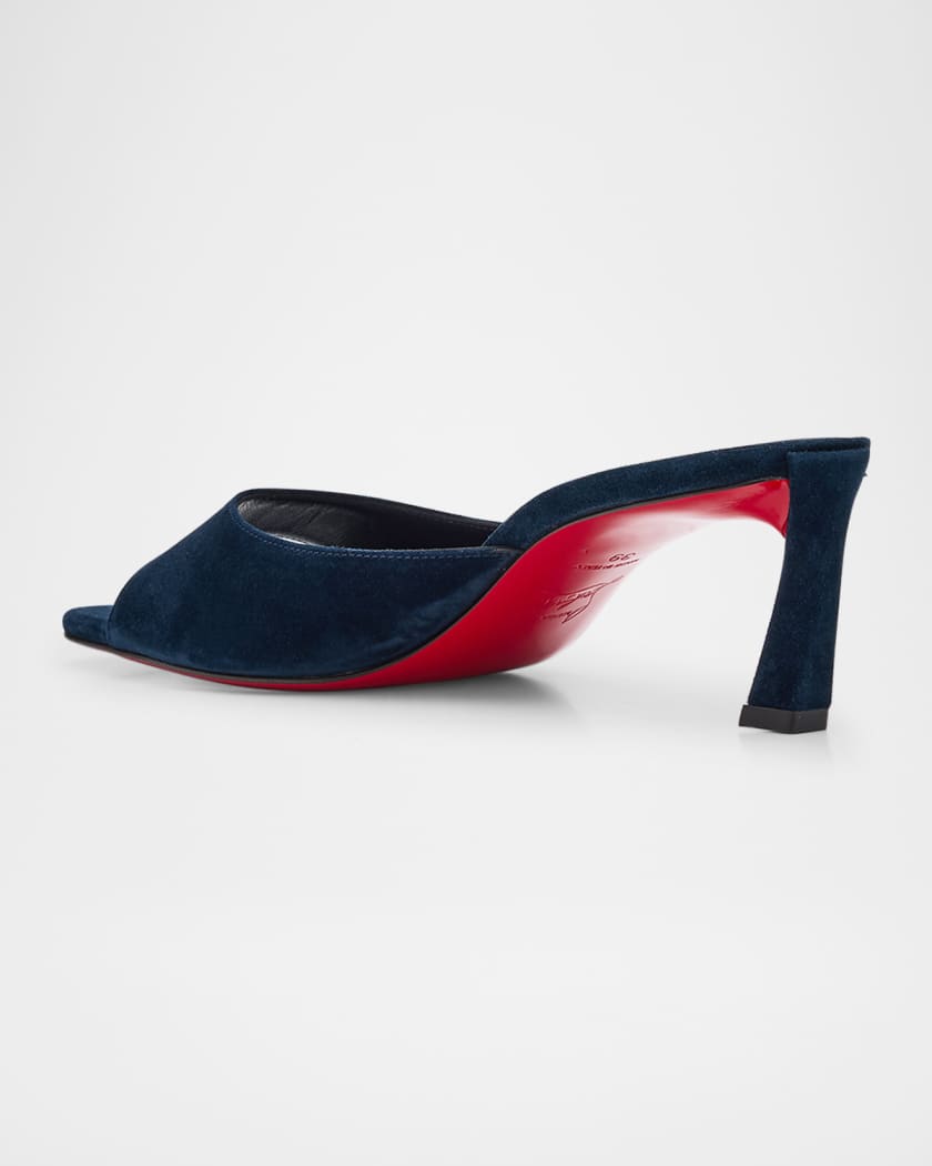 Condora Red Sole Veau Velour Leather Mules