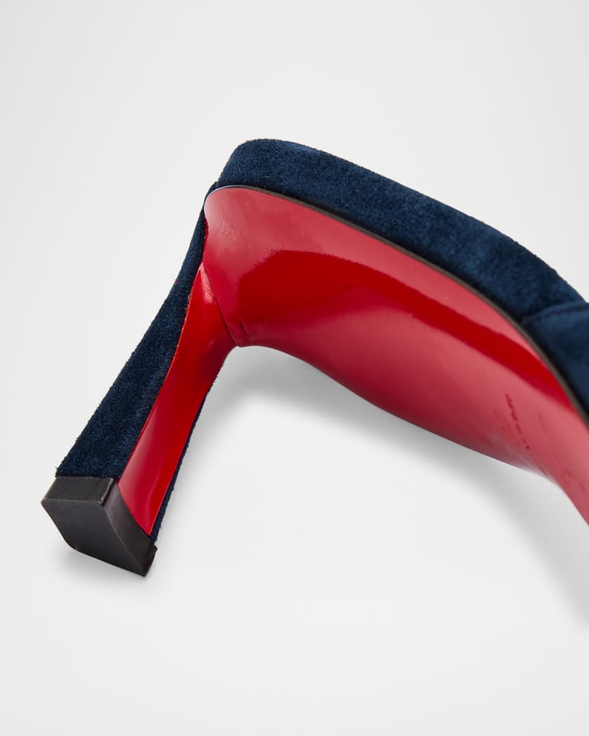 Condora Red Sole Veau Velour Leather Mules