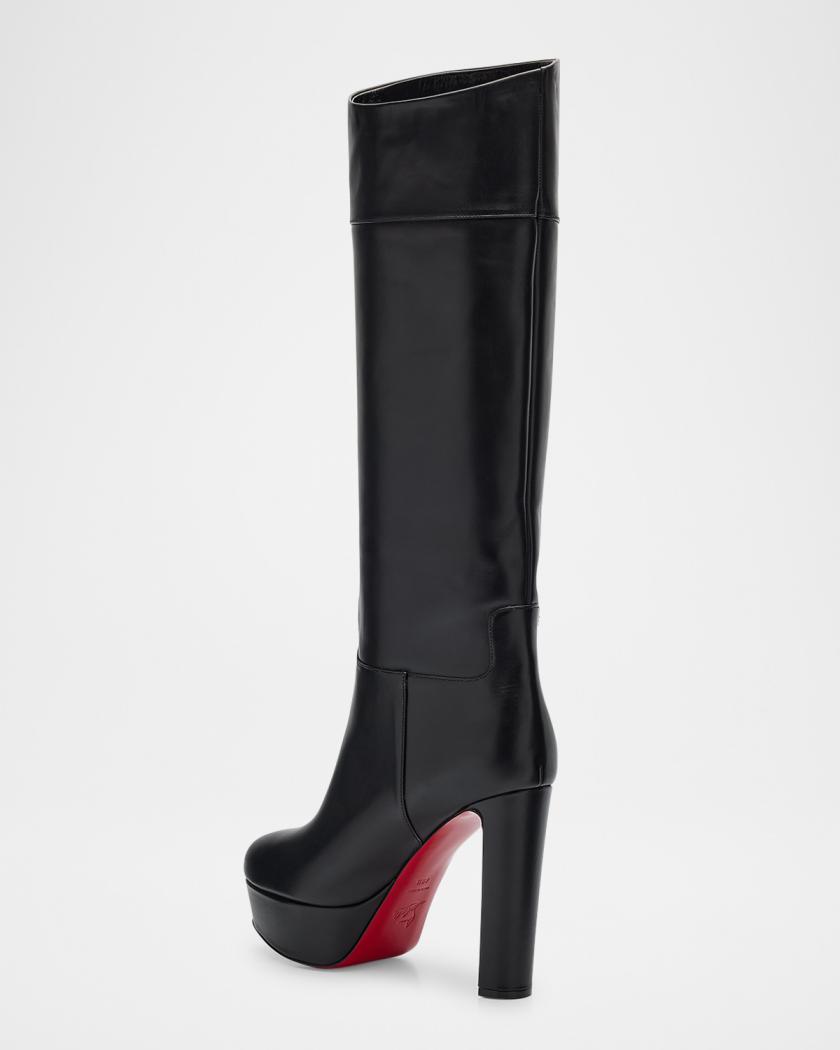 Loo Leather Red Sole Knee Boots