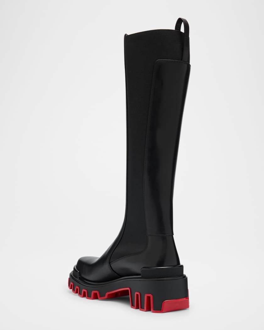 Dune Leather Red Sole Knee Boots