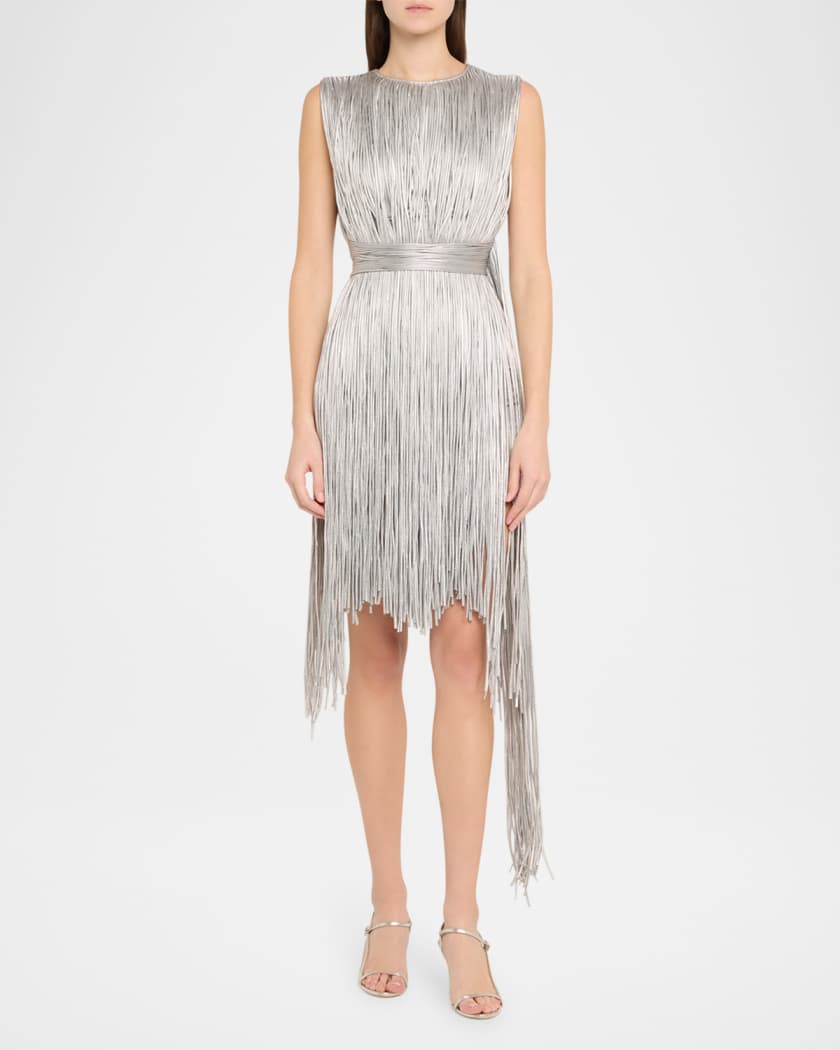 Metallic Fringe Mini Dress