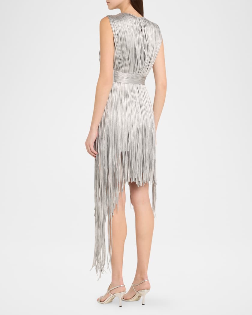 Metallic Fringe Mini Dress