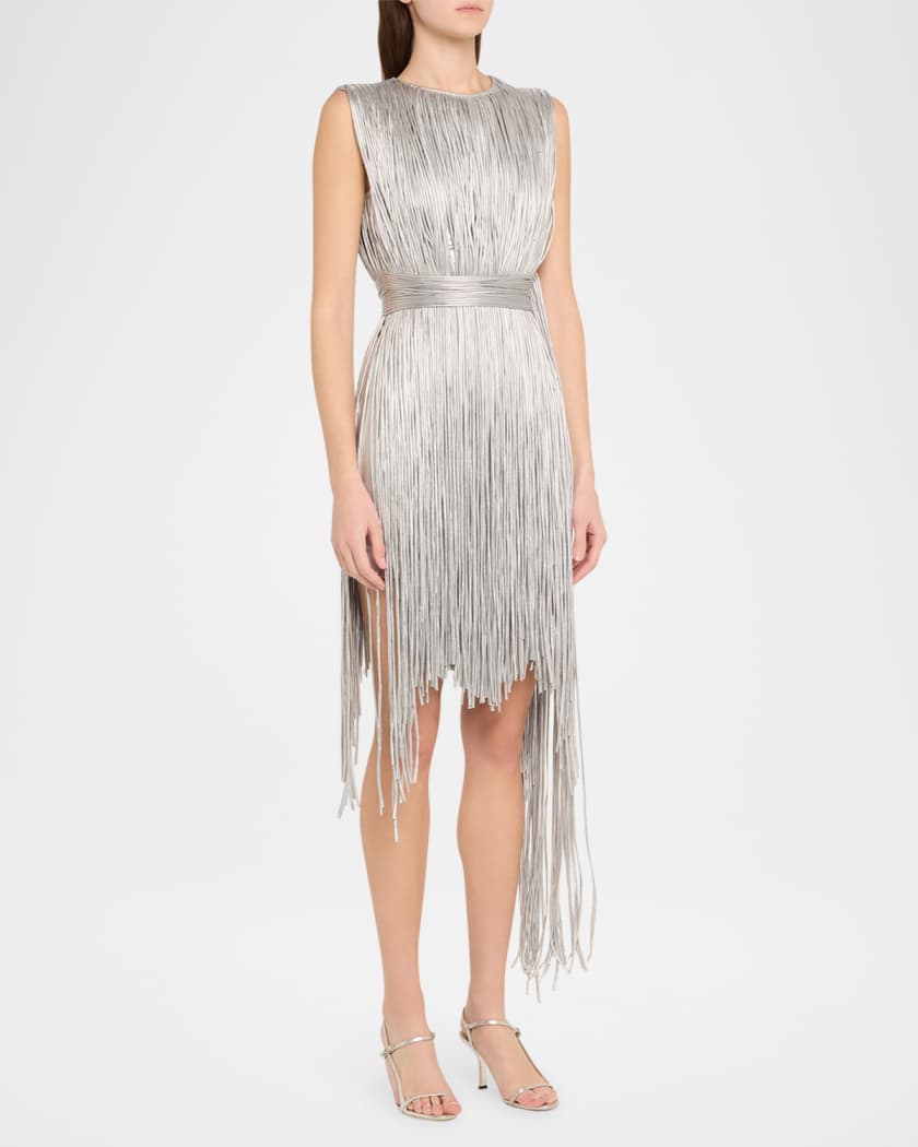Metallic Fringe Mini Dress