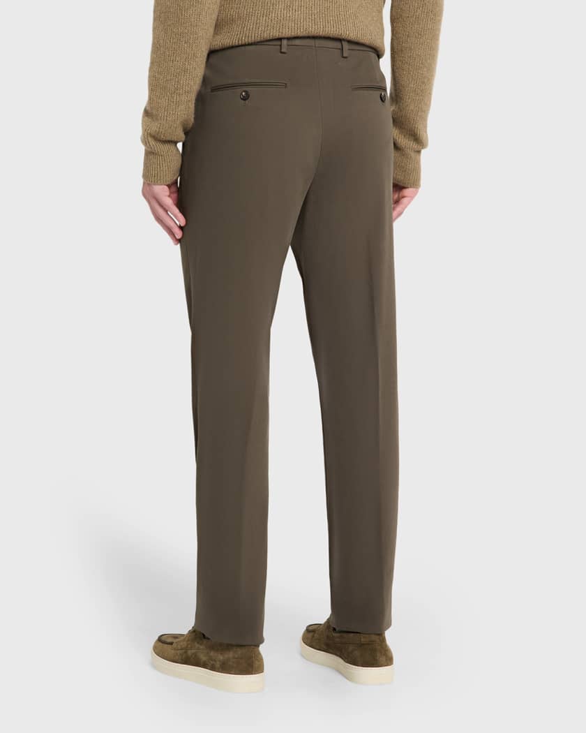 Loro Piana Men's Jarno Cotton Straight Fit Flat-Front Pants