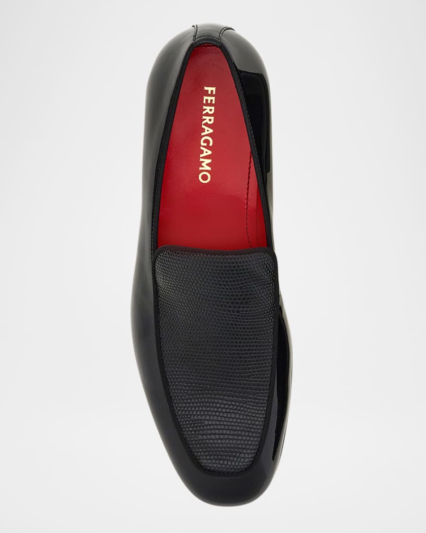 Men's Bloom Lizard-Effect Leather Loafers 