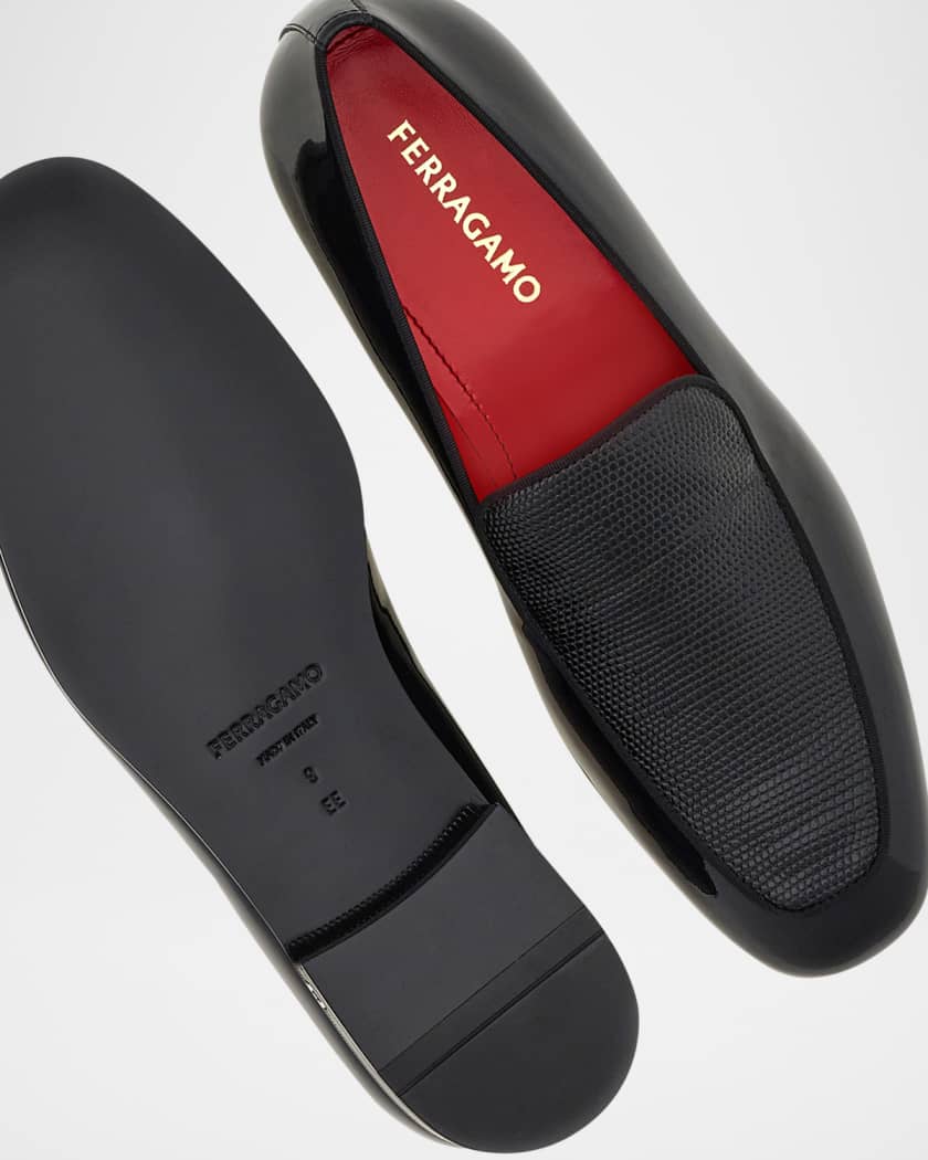 Men's Bloom Lizard-Effect Leather Loafers 