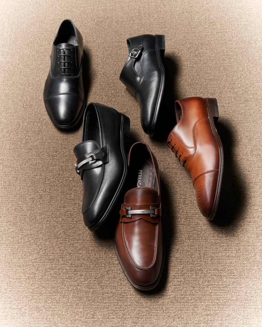 Men's Leather Monk Strap Loafers