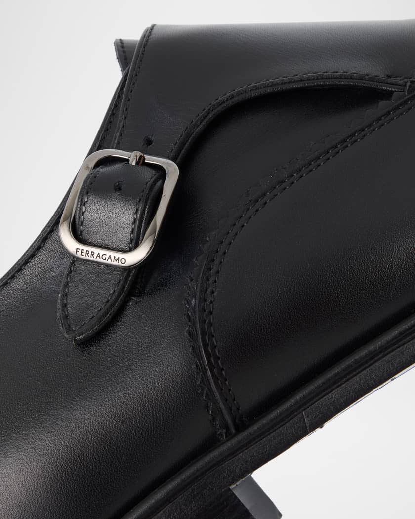 Men's Leather Monk Strap Loafers