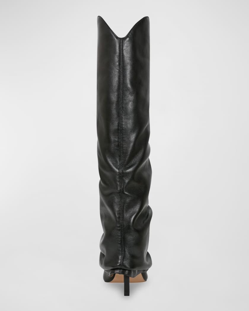 Marc Fisher LTD Slouchy Leather Stiletto Knee Boots Neiman Marcus