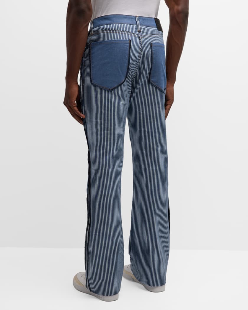 x MFVLA1 Men's Striped Inside-Out Jeans