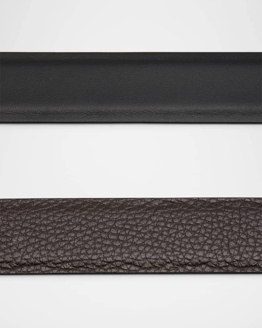 Men's Gancio-Loop Reversible Calfskin Belt