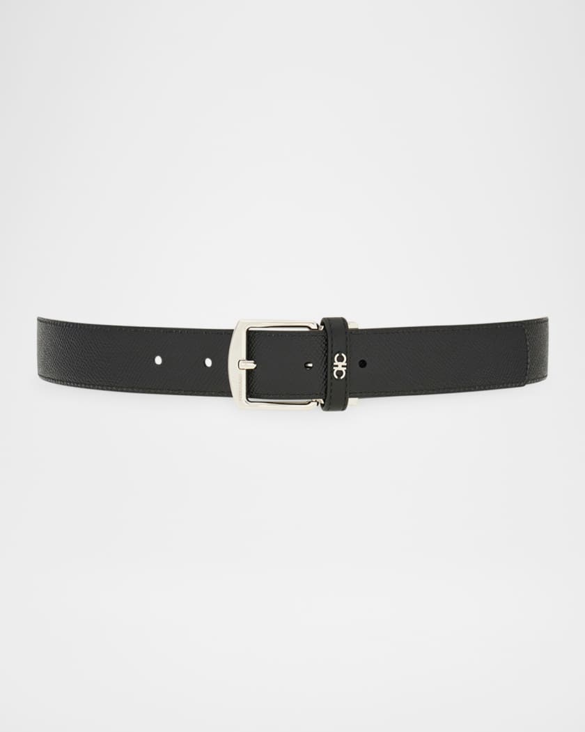 Men's Gancio-Loop Reversible Calfskin Belt