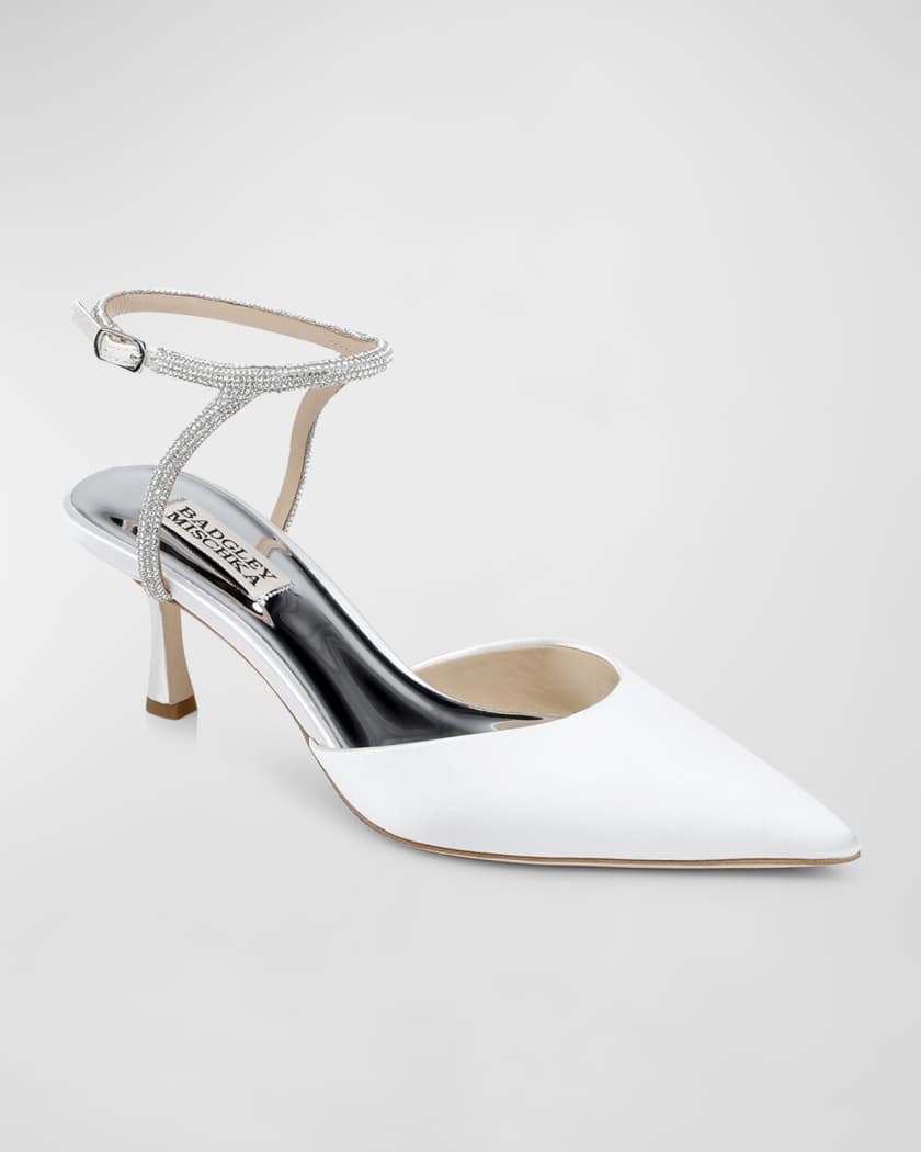 Autumn Silk Strass Ankle-Strap Pumps