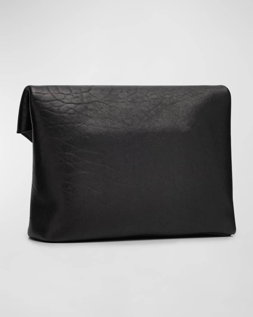 Men's Large YSL Pouch on Strap in Leather