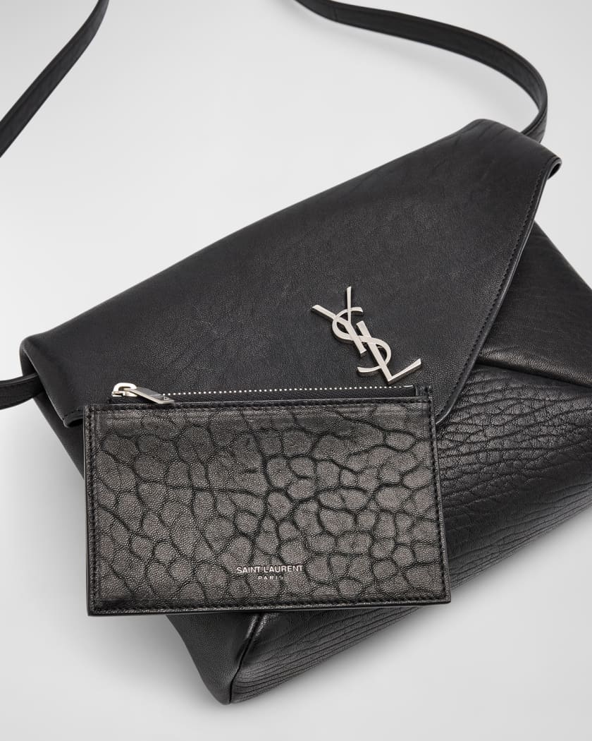 Men's Large YSL Pouch on Strap in Leather