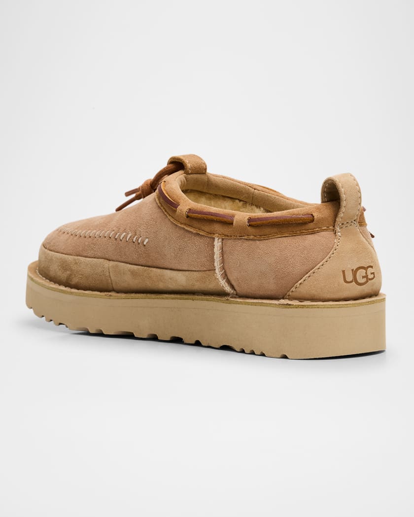 Tasman Suede Shearling Moc Slippers