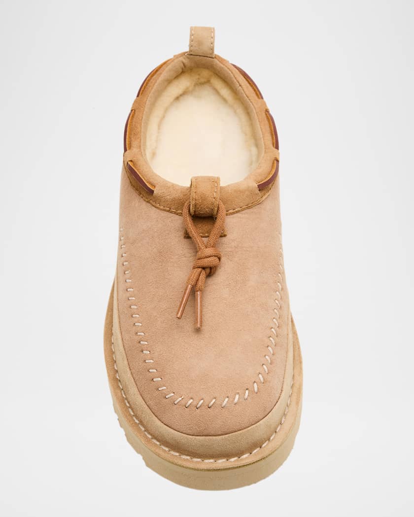 Tasman Suede Shearling Moc Slippers