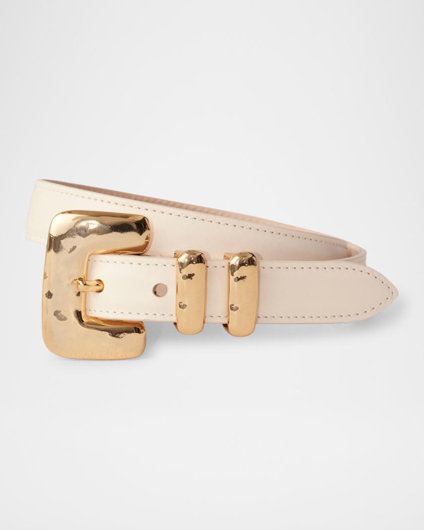 Tetra Buckle Leather Belt | Neiman Marcus