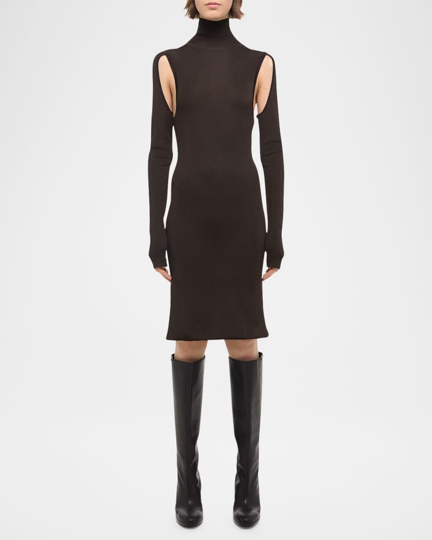 Helmut Lang Air Cut-Out Turtleneck Dress | Neiman Marcus