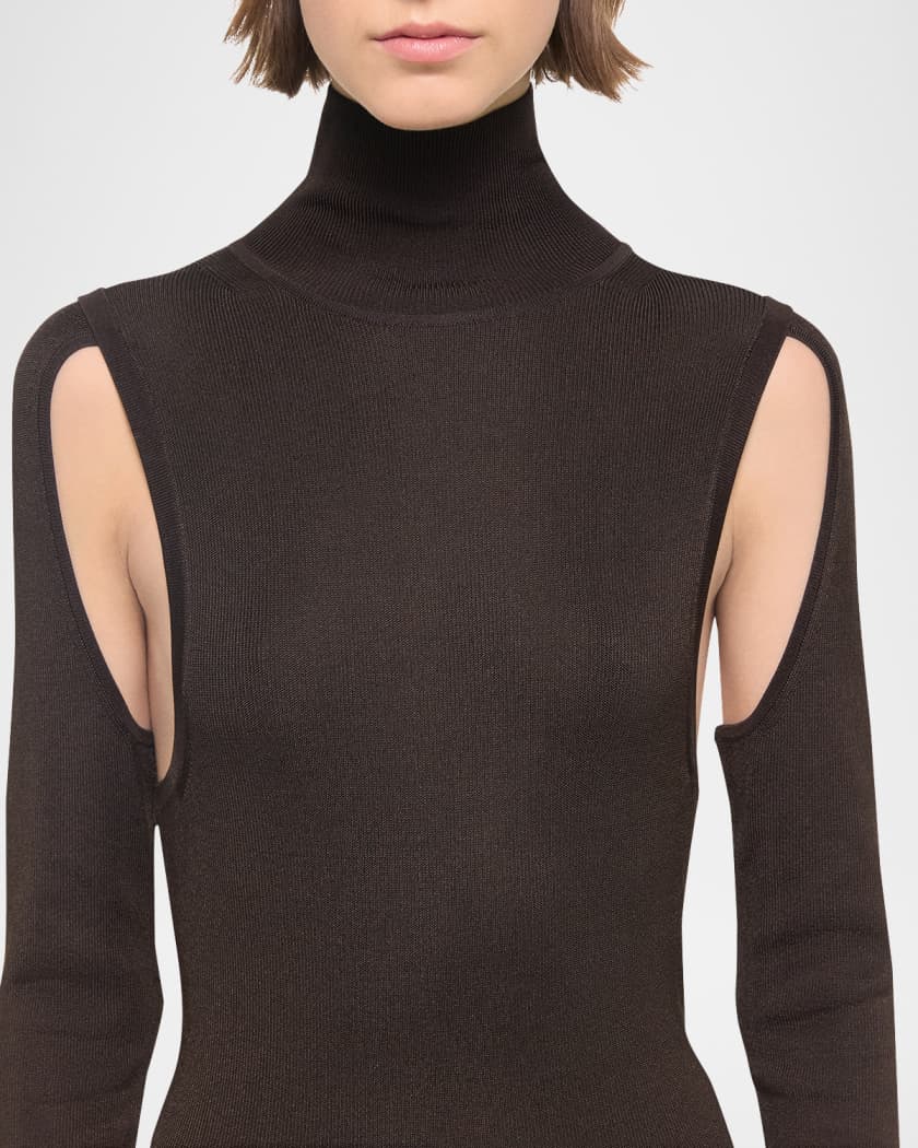 Helmut Lang Air Cut-Out Turtleneck Dress | Neiman Marcus