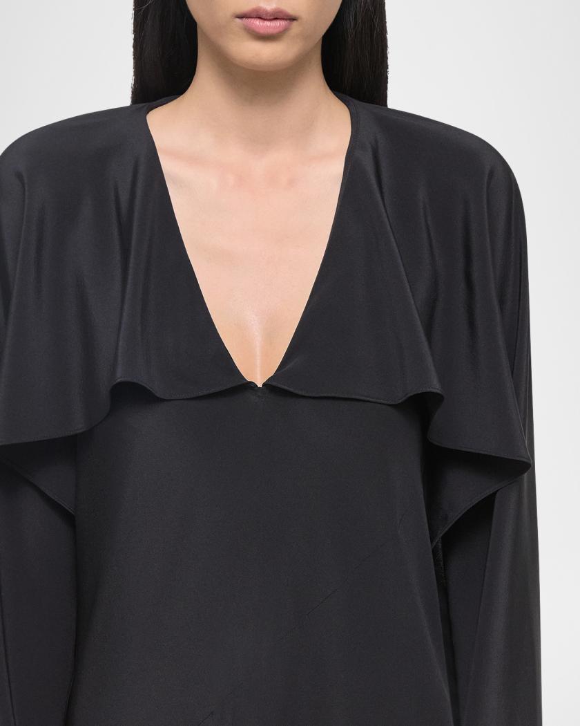 helmut lang long sleeve dress Helmut Lang Open Back Rib Dress in Eggplant