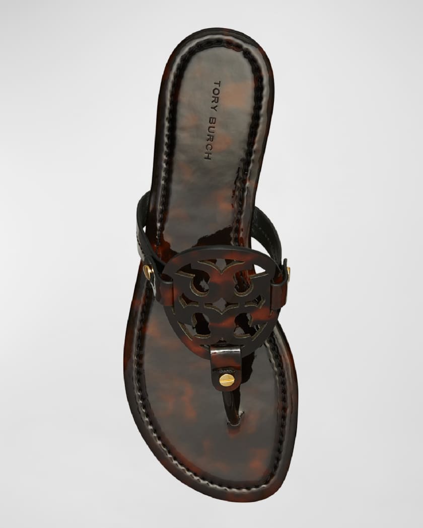 Miller Tortoise-Print Leather Sandals
