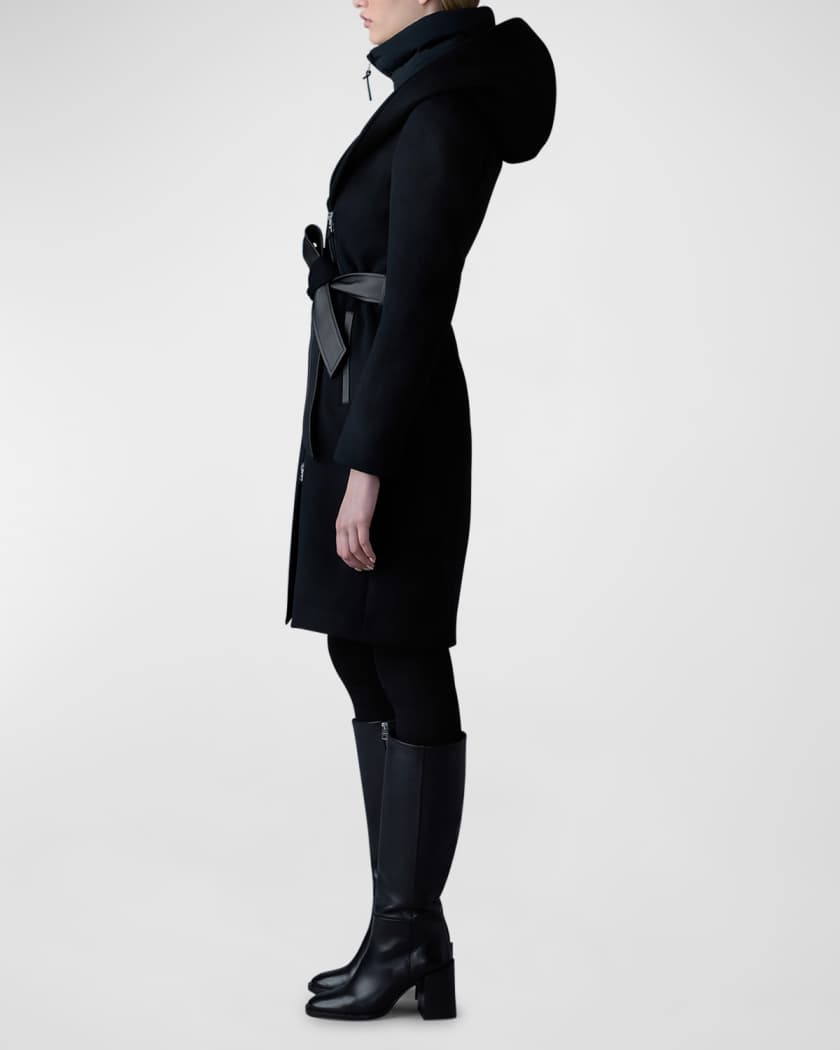Shia 2-in-1 Double-Face Wool Coat with Removable Bib