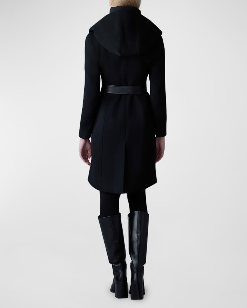 Shia 2-in-1 Double-Face Wool Coat with Removable Bib