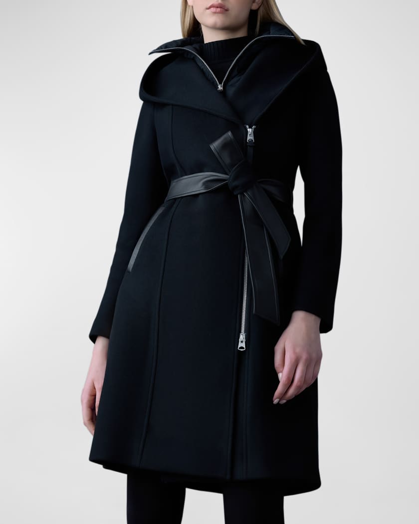 Shia 2-in-1 Double-Face Wool Coat with Removable Bib