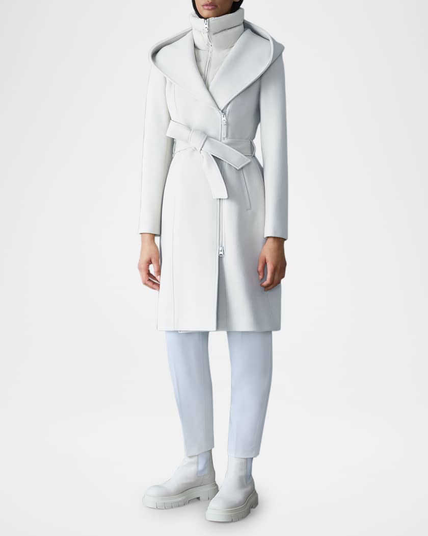 Shia 2-in-1 Double-Face Wool Coat with Removable Bib